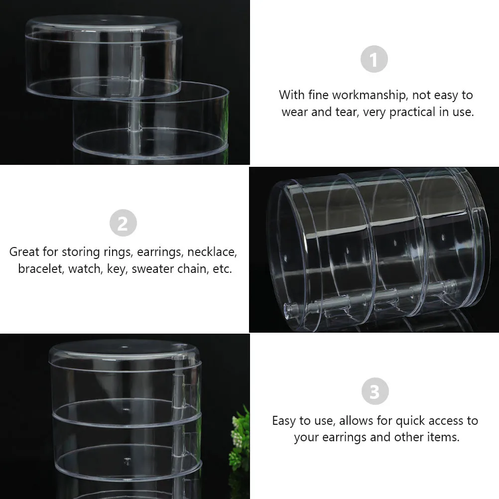1Pcs Multi-Schicht Rotierenden Schmuck Lagerung Box Transparent Desktop Kosmetik Organizer Schmuck Vitrine Praktische Lagerung