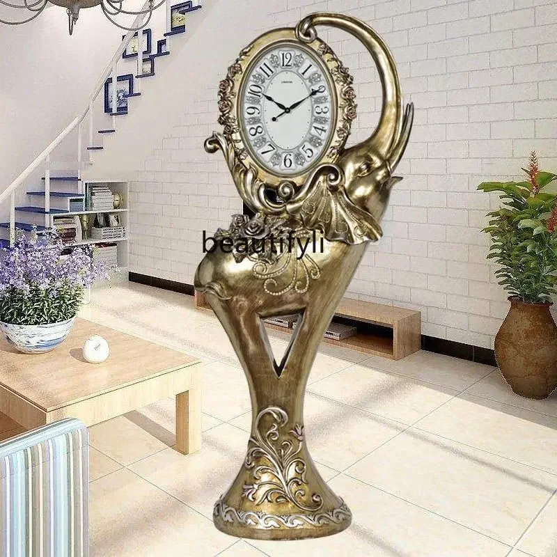 C the Grandfather Clock European Modern and Simple Decorative Ornaments Clock Falling Surface Fashion Standing Grandfather Clock