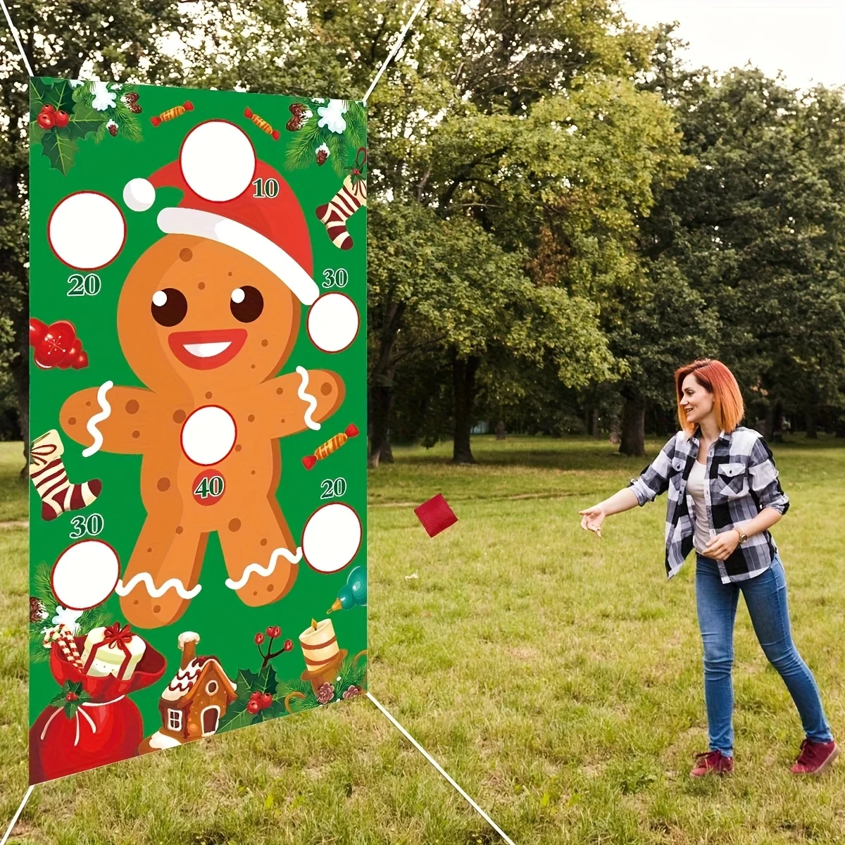 عيد الميلاد متعة رمي لعبة خلفية القماش، متعة خلفية القماش حفلة عيد الميلاد الديكور خلفية القماش #4