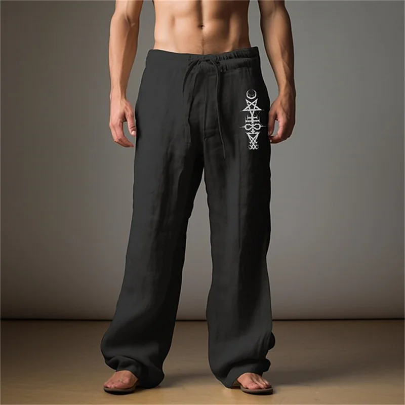 

New Men's Premium Trousers Stylish Relaxed-Fit Breathable Wide-Leg Pants Drawstring Pocket Design Men's Straight-Leg Pants
