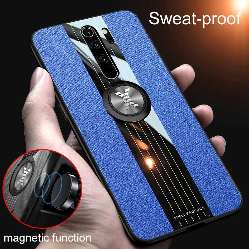 2021 Fashion Cloth Pattern Shockproof Phone Case For Xiaomi Redmi Note 8 8T 7 5 8A K20 Plus Pro Invisible Finge Ring Holder PTU