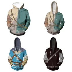 Hoodies Cosplay para homens, Link Cosplay, Traje de jogo Tears Kingdom, moletom para Halloween, festa de carnaval, pano para disfarce