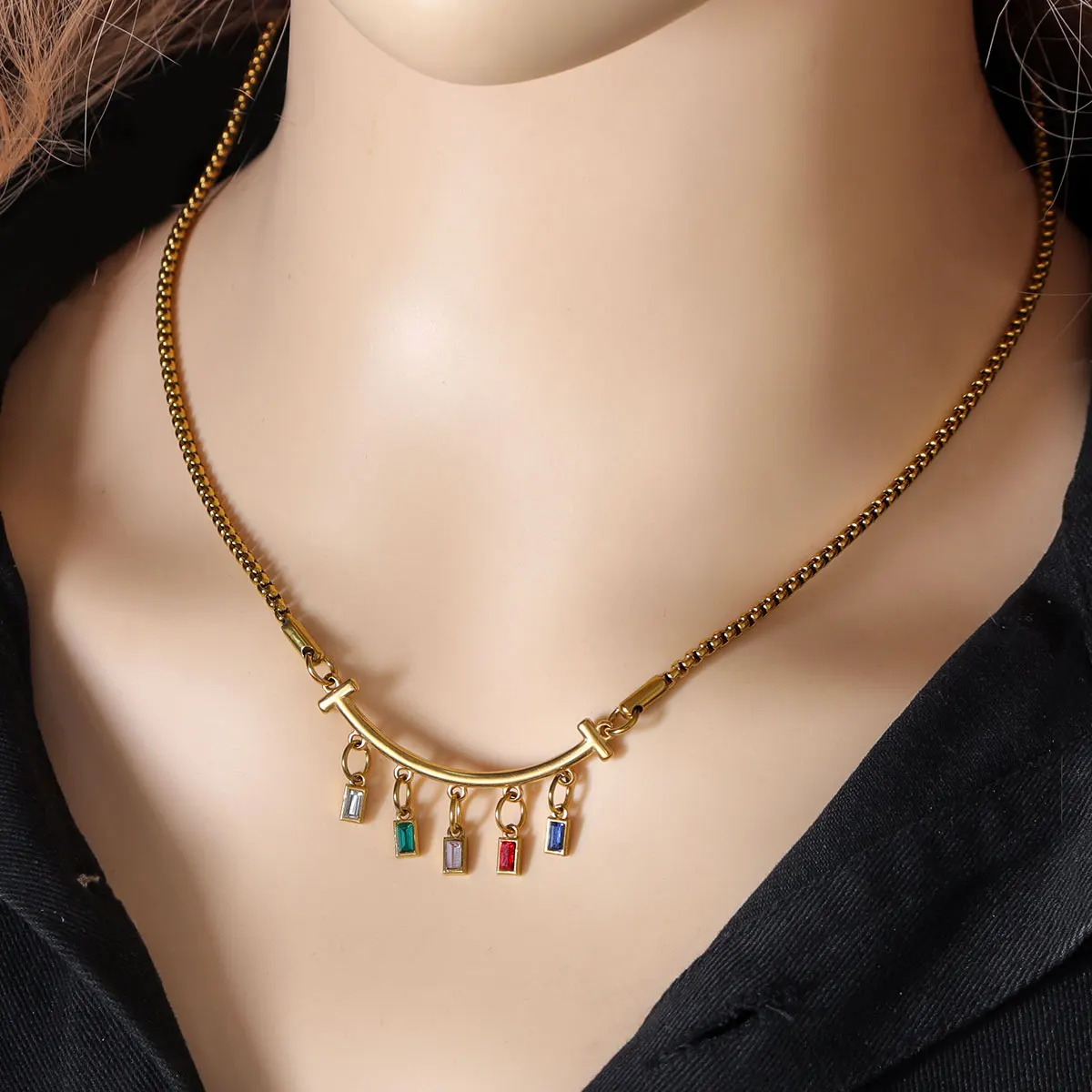 5pcs Bend Stainless Steel Bohemia Cylinder Multi Strand Necklace Bracelet Layer Pendant Bail Connector Diy Jewelry Chain Earring