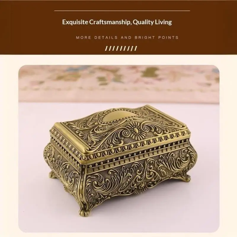 Elegante Schmuckschatulle aus Metall, anlaufbeständig, belastbar, robuste Konstruktion, Schmuckorganizer für die persönliche Schmucksammlung – Detail 6