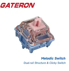 Gateron Melodic Switch Clicky MX Strong Tactile Switch 60 gf 5 Pins Mechanical Keyboard Lubricated Long Spring Dual Rail Click
