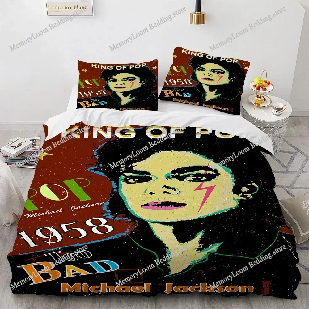 Michael Jackson Bedding Set Single Twin Full King Size Musical Genius Bed Linen Adults Teens Bedroom Duvet Cover Set