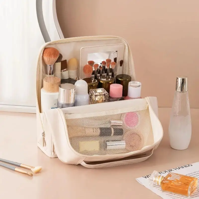 Large Capacity Waterproof Standing Cosmetic Bag Women Travel Luggage Makeup Storage Organizer
