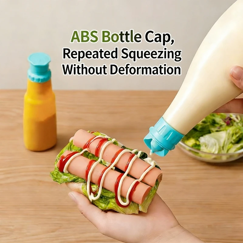 Pack Of 4 Condiment Squeeze Bottle Cap With Adapter for Precise Control Sauce Bottle Flipped Top Screw Lid high quality