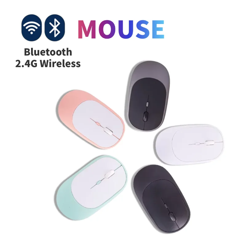 USB für Bluetooth Wireless Dual-Mode-Maus, hochwertiger Blue Tooth für den Bürogebrauch, LED, universelles Design für Computer, Tablet, MacBook