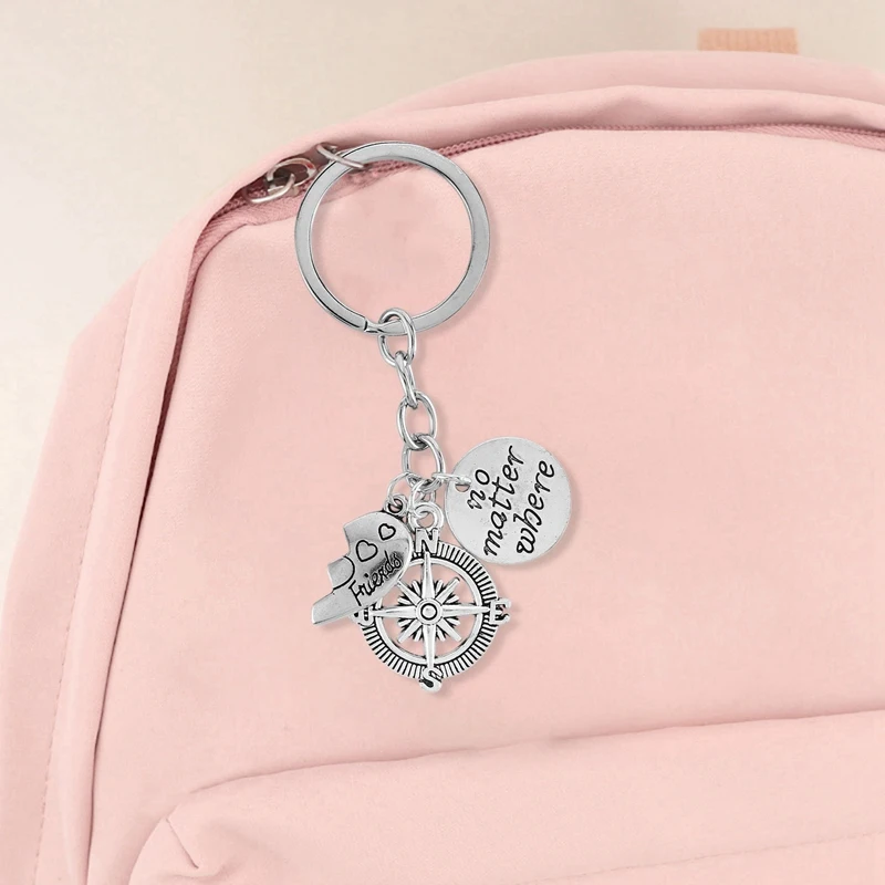 Hot-BBF Melhores Amigos Chaveiros para Mulheres, Amizade, Amor Presente, Chaveiros, 2Pcs