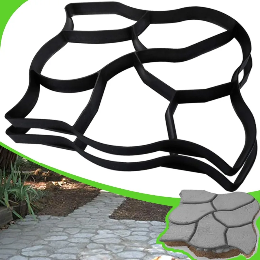 

CJGQ Oversized 2Pack Walk Maker Reusable Concrete Path Maker Molds Stepping Stone Paver Lawn Patio Yard Garden DIY Walkway Pave