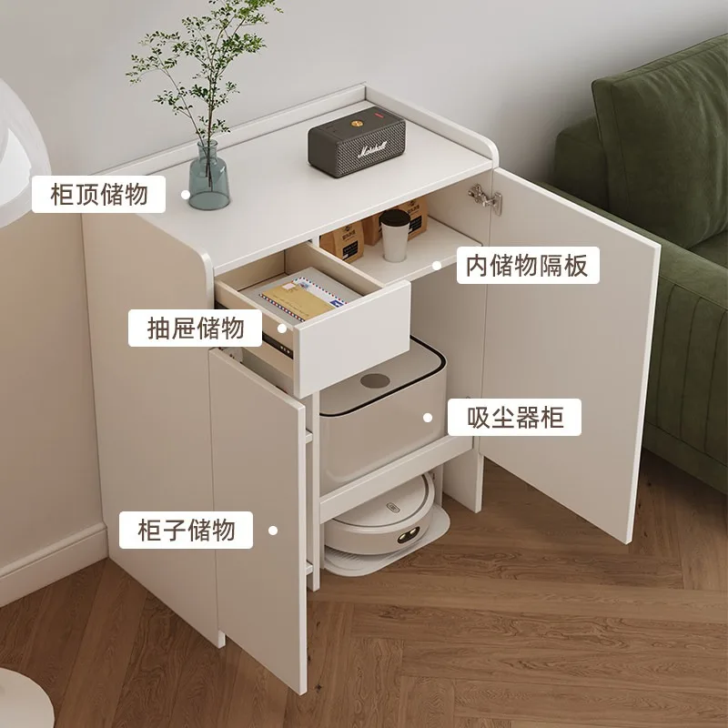 Solid wood locker Mobile sweeping robot Storage cabinet Household living room Side cabinet Shelf Balcony cabinet Locker