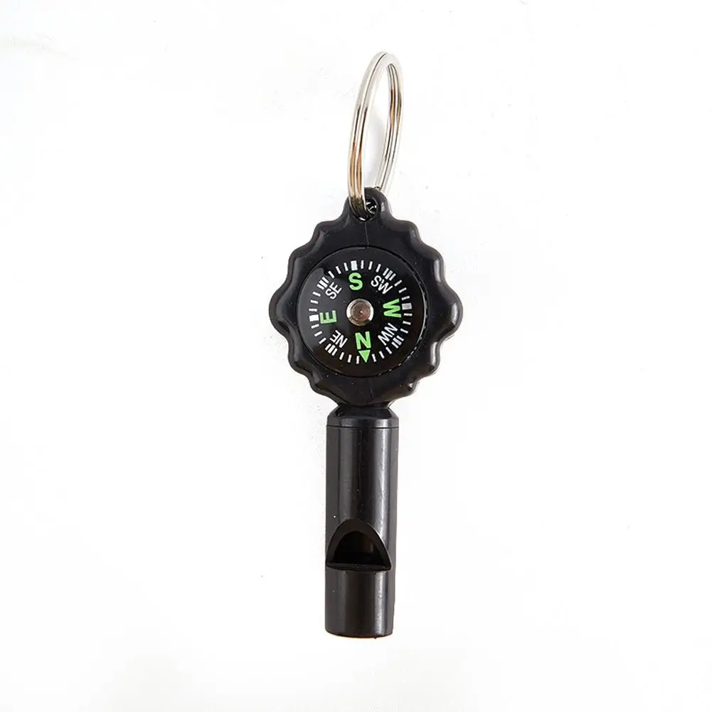 2-in-1 Multi-function Whistle Compass with Keychain Outdoor Safety Portable Survival Tools For Camping Hiking Climbing Boating