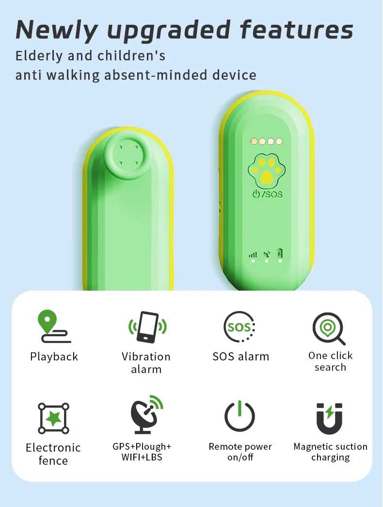 GPS Tracker for Anti-lost Personal  Disabled Kids Elderly Wireless GPS Tracker SOS Alarm Locator LBS Compatible Portable Tracker