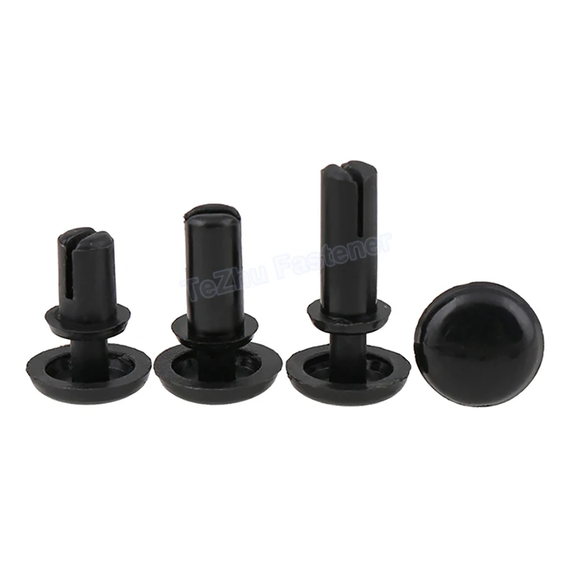 Rivets en Nylon blanc noir pour toutes les voitures, lot de 50 pièces, R4050 - R5085 4mm 5mm, Rivets à pression de type R