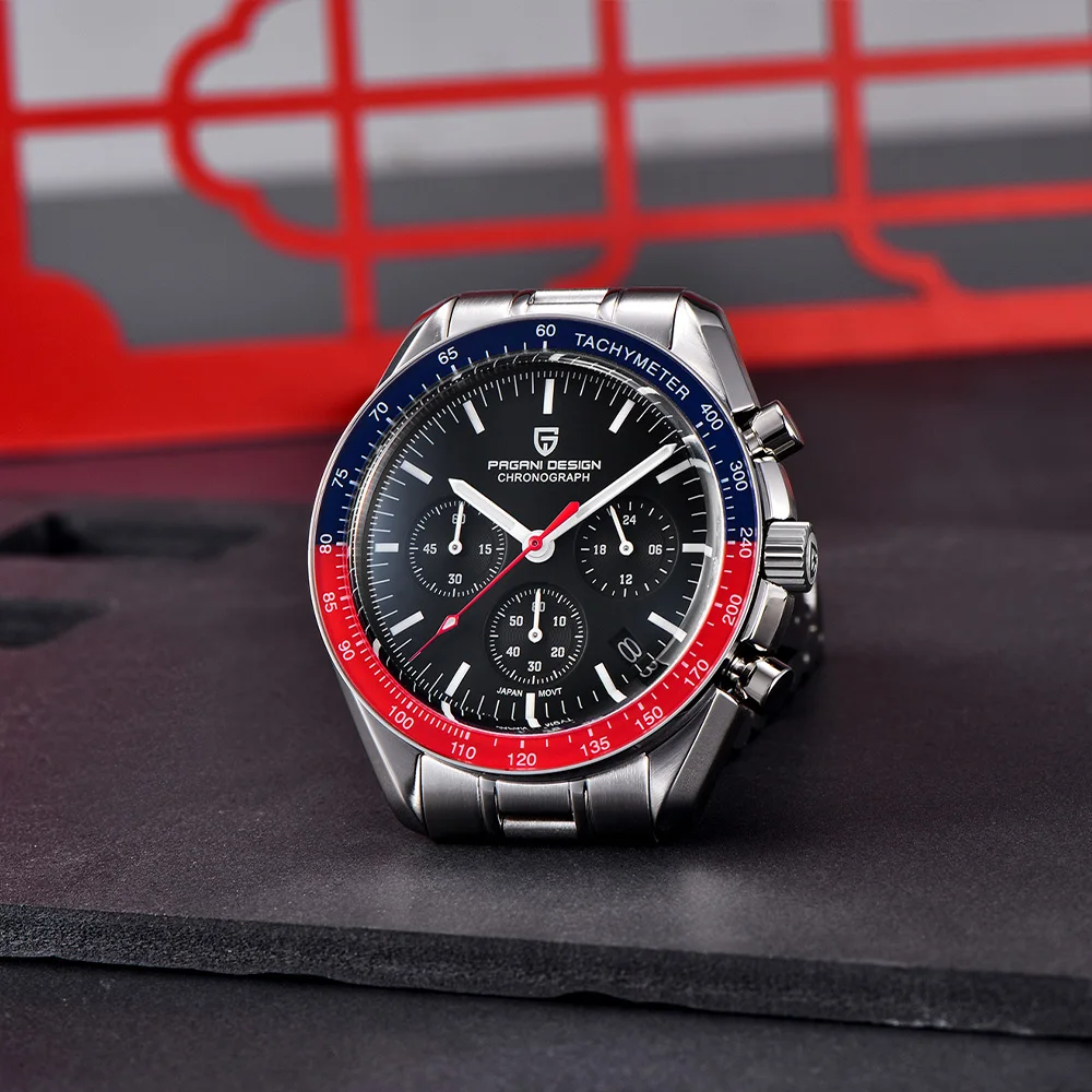 2025 Pagani diseño último reloj para hombre Reloj de cuarzo de negocios Vk63 cronógrafo deportivo luminoso para hombre cristal de zafiro caja de regalo 10BAR