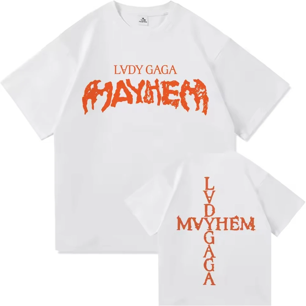 Lady Gaga Mayhem New Album Tee Shirt Homme New in Top Tees Men Clothing short sleeve Round Neck Printing Pullover T-Shirt 50513 image 6