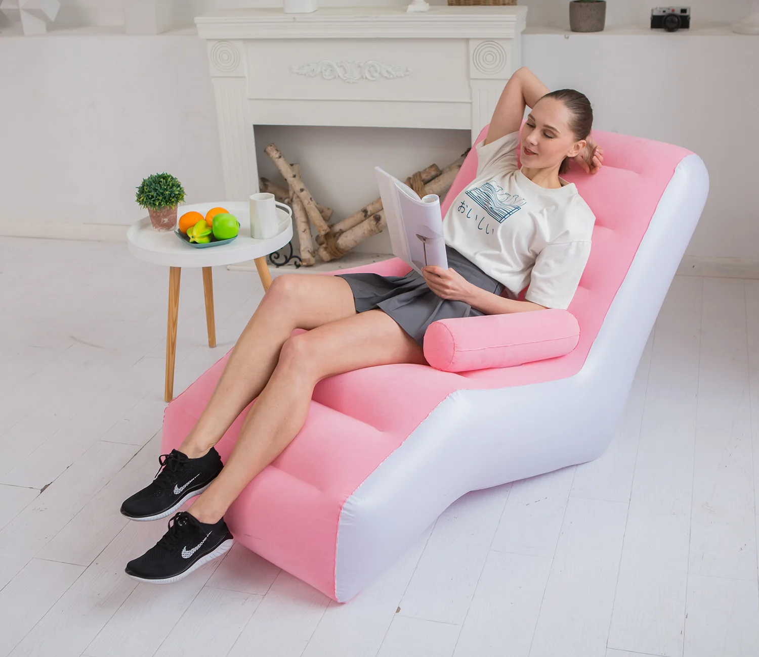 Sofá cama inflable para interiores y exteriores en forma de S, taburete de ocio, sillas y sofás inflables de aire cómodos