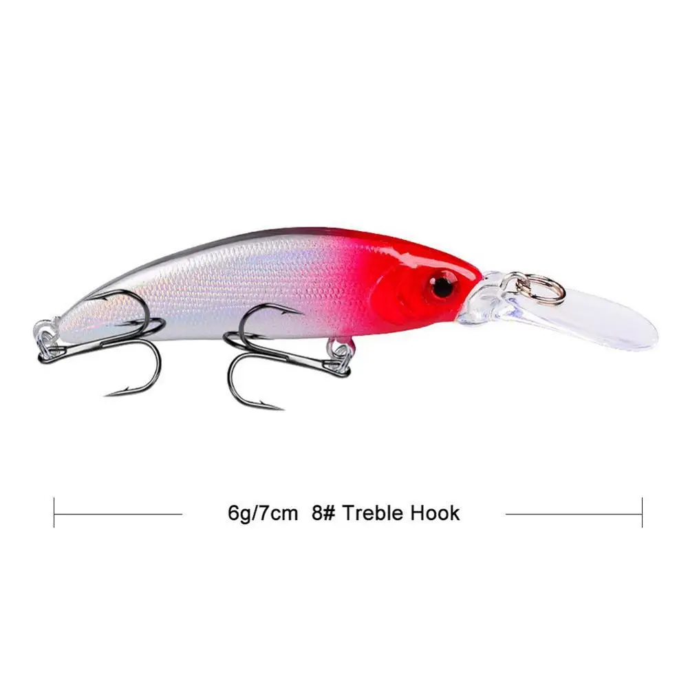 Black Minnow Lure 70mm 6g Bait Ocean Boat Fishing Lures 3d Eyes Plastic Hard Jerkbait Artificial Baits For Fishing With 8# Hooks