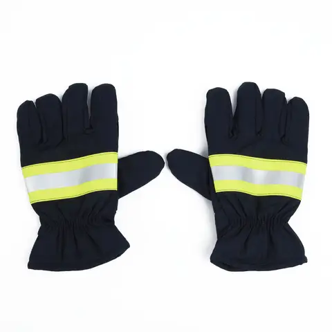 1 Pair Protection Gloves Heat-resistant Non-slip Wear-resistant Gloves Reflective Strap For Firefighter Welding Cold Weather