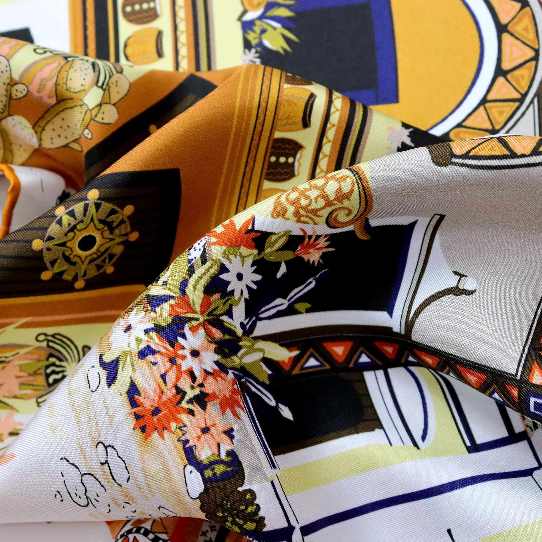 AB Geconfronteerd Print 18MM Sjaal 90CM Vrouwen Moerbei Zijden Sjaals Luxe Designer Tas Hals Sjaals Handgerolde Sjaals minnaar Gift