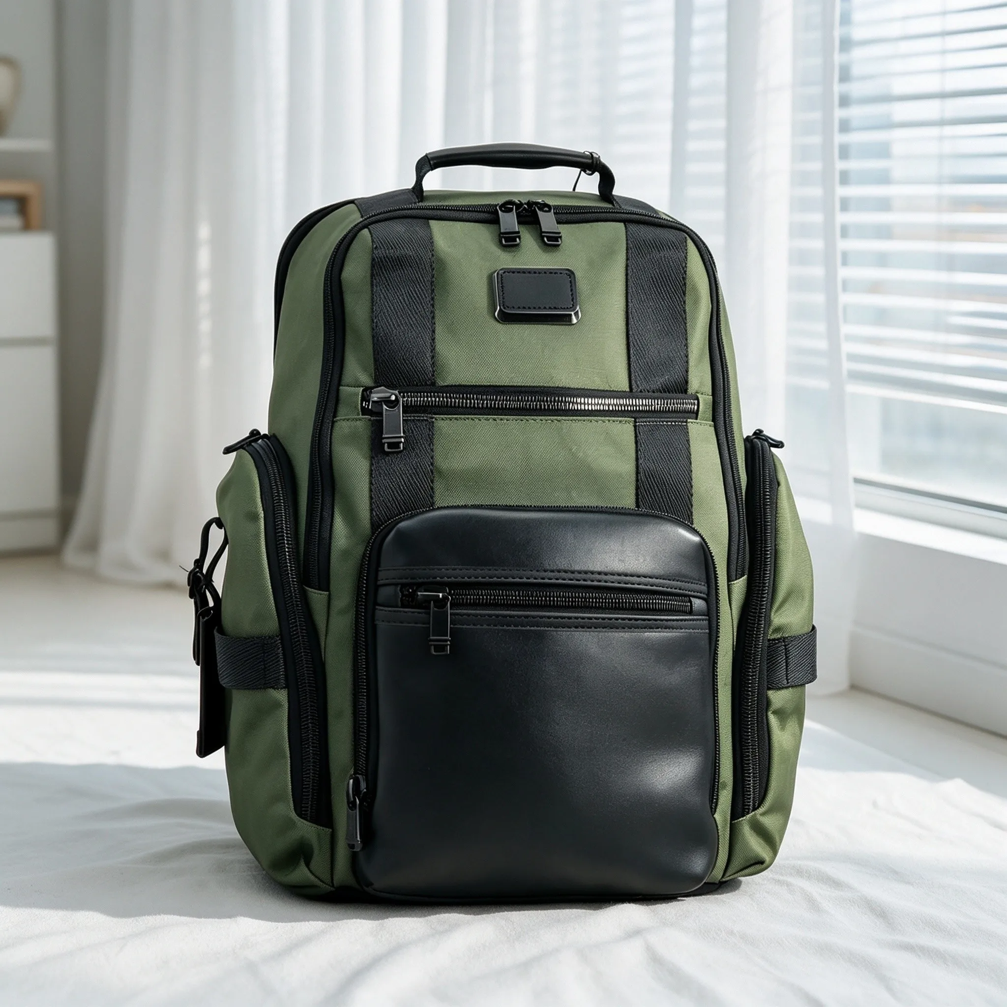 Men’s Business Casual Backpack, Ballistic Nylon Large-Capacity Daypack for School, Travel & Office