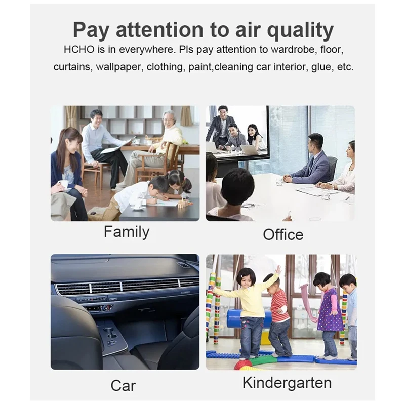 Multifuncional Capacitiva Touch Screen Monitor de Qualidade do Ar, Detector De Gás, Detector De Temperatura e Umidade, HCHO, TVOC, Co2, Jms16, 1 Set