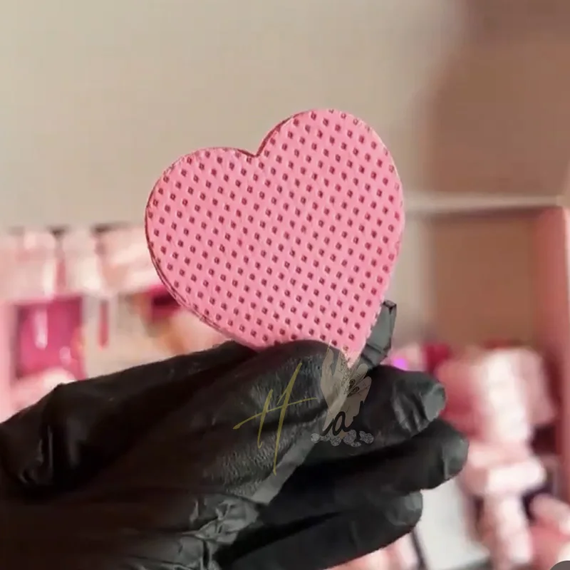 Roze Hart Pluisvrije Nageldoekjes Gel Nagellak Verwijderaar Wimper Verlenging Lijm Reinigingskussen Absorberend Zacht Verwijderingsgereedschap