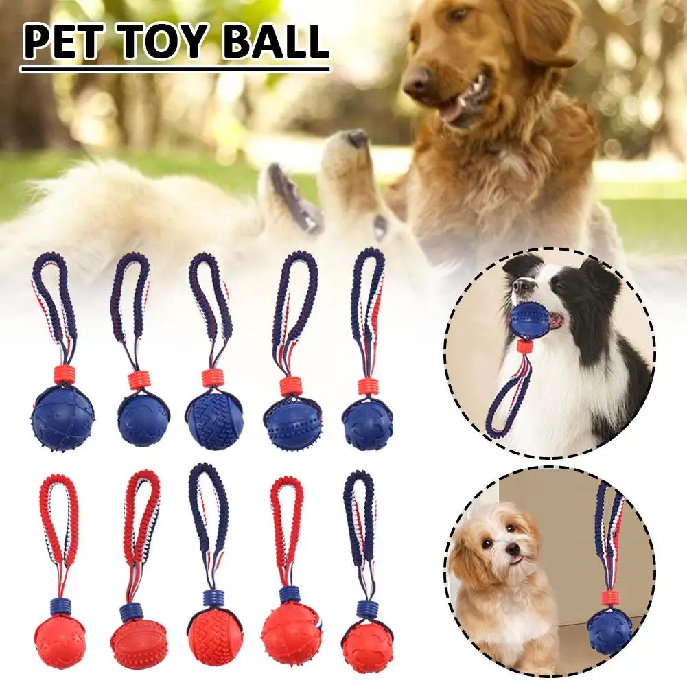 Dog Ball Toys Bouncy Rubber Ball Chew Toys Pet Dog Toy Ball With String Interactive Toys For Big Dog Puppy Games Toys ﻿ Y5e8