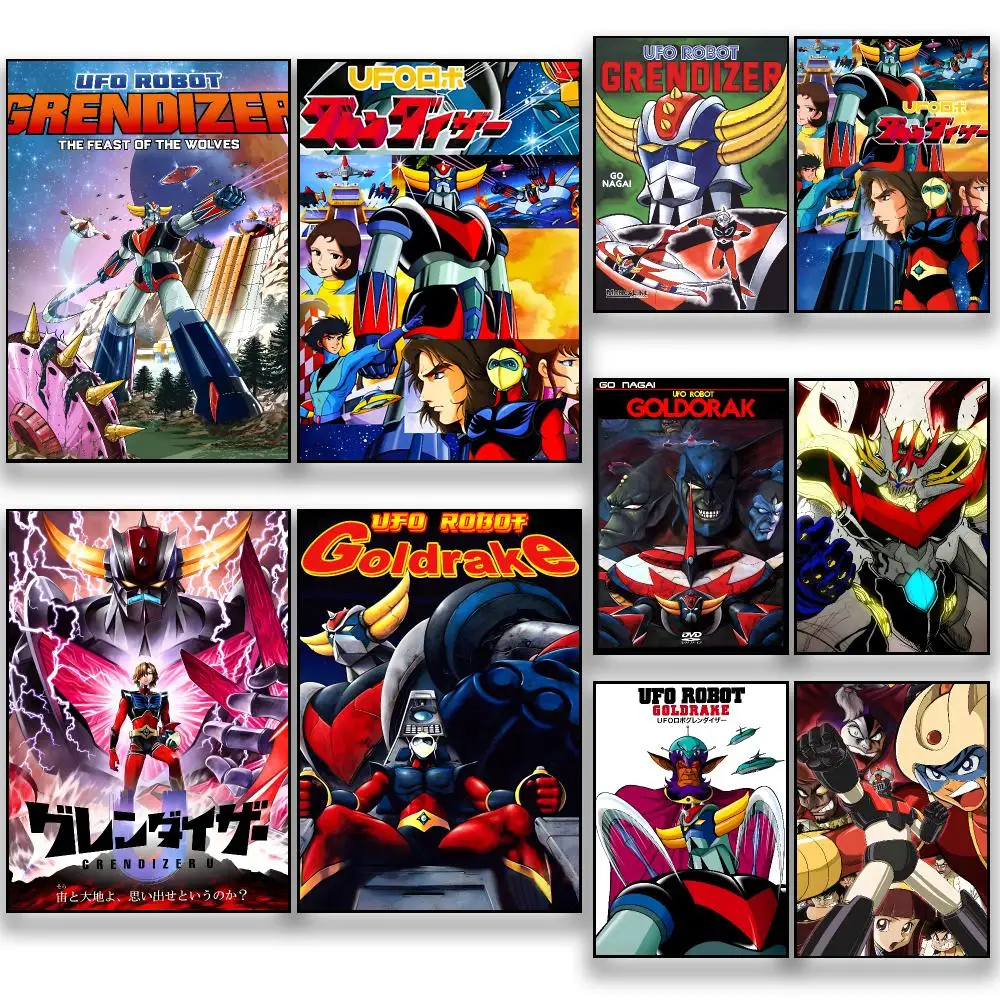 Anime U-UFO Robo Grendizer Mecha Classic Poster HD Removable Wall Art Gift Bedroom Lounge Dorm Office Gaming Cafe Bars