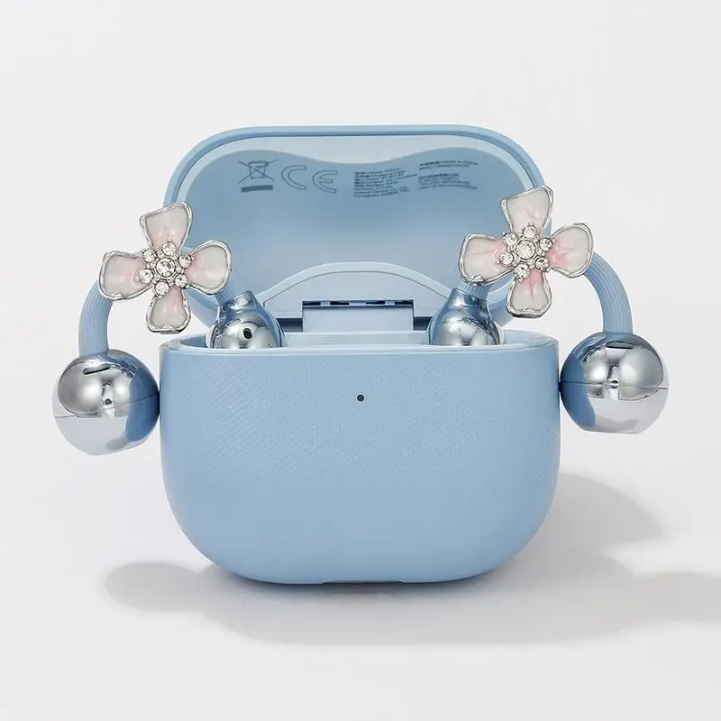 1PCS 1.7x1.6cm Elegant Flower Shaped Headphone Rhinestones Buckles Clip On Attachment For FreeClip 1 2 Zircons Embellishment