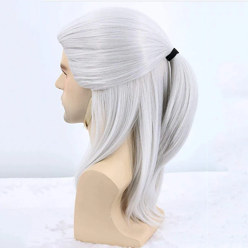 HAIRJOY Silber Weiß Cosplay Perücke Lange Gerade Kostüm Perücken Synthetische Haar Hitzebeständige Faser – Detail 5