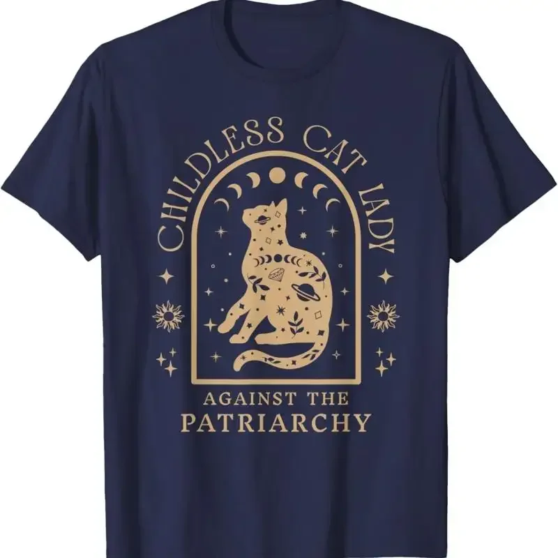 Childless Cat Lady Against Patriarchy Feminist Owner T Shirt