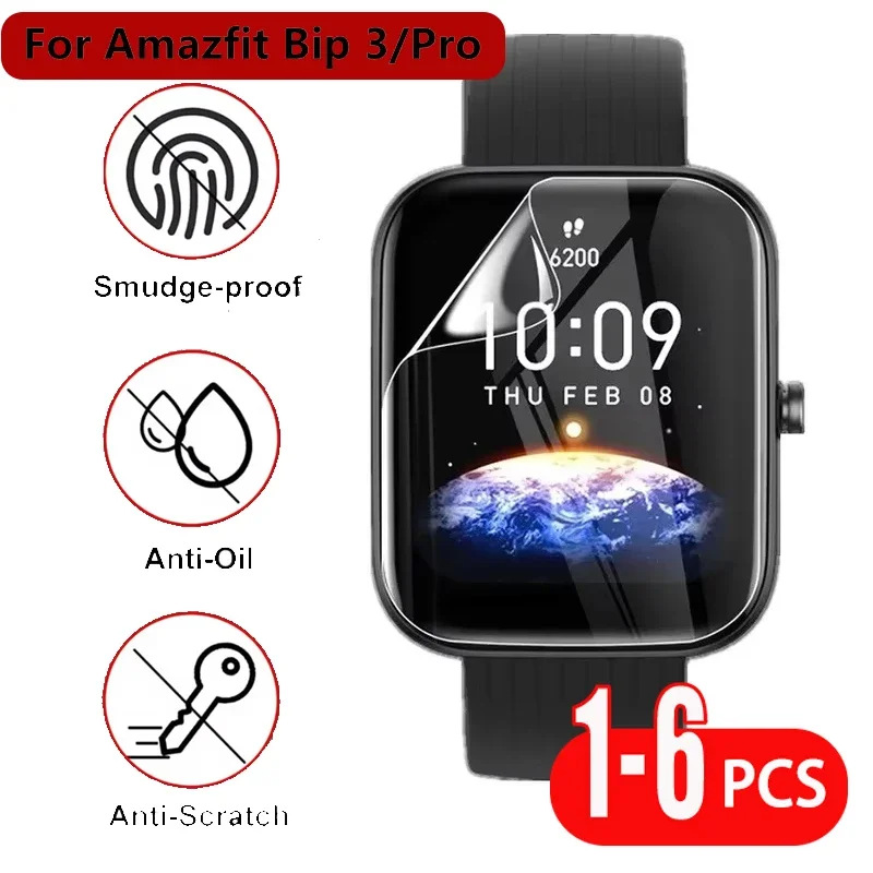 

1-6PCS Hydrogel Film For Amazfit Bip 3 Soft TPU Protective Cover Screen Protector For Amazfit Bip 3 Pro/Bip3 Full Coverage Films