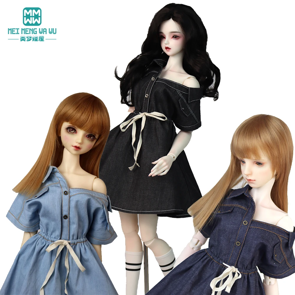 58-65cm 1/3 BJD DD SD doll clothing fashion denim skirt strapless A-line dress doll accessories girl gift