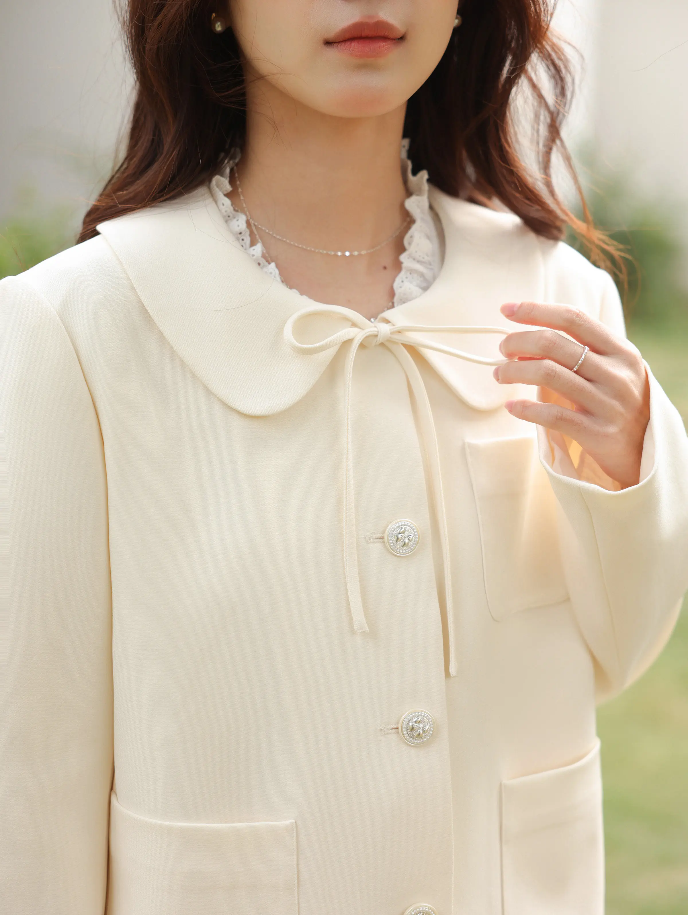 Conjunto de falda y chaqueta con cuello de muñeca Preppy para mujer, chaqueta acampanada juvenil con minifalda de cintura alta, traje diario de primavera elegante y pequeño