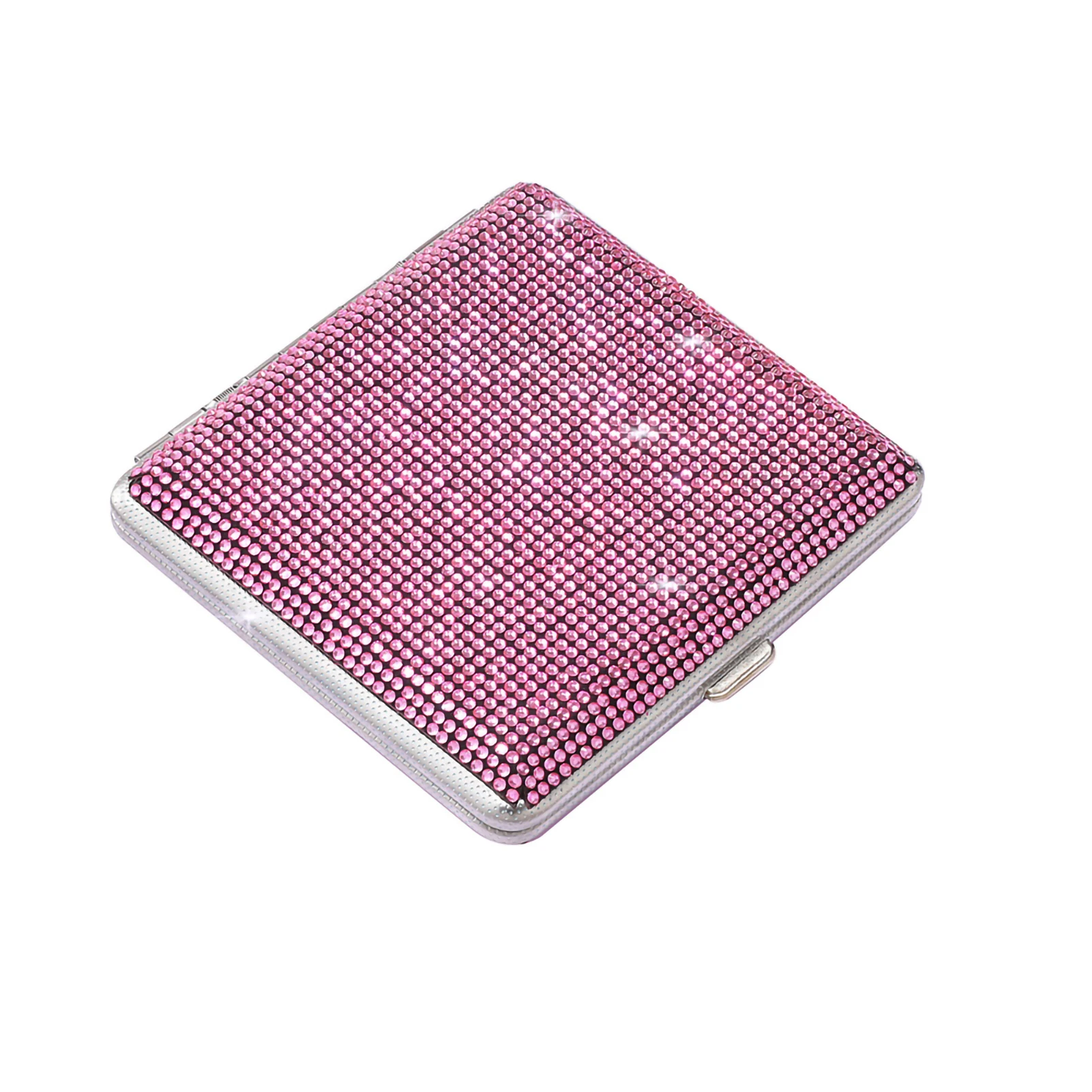 Trend Shiny Cigarrate Case Portable Slim Bling Rhinestone Cigarette Case Box Exquisite Holder Holds 20 CIGARETTES Pitillera