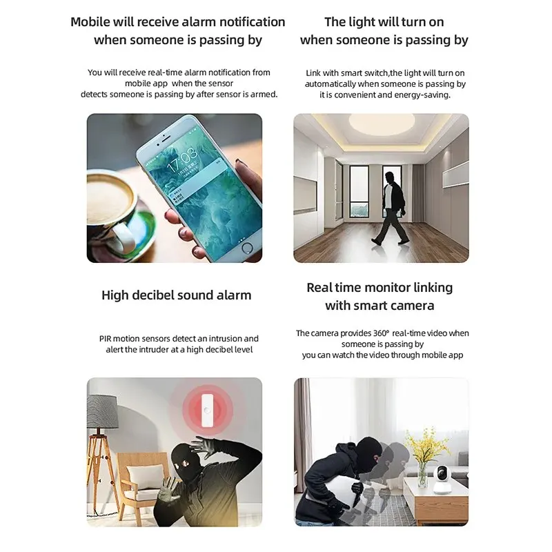 Tuya WiFi Zigbee PIR Motion Sensor Smart Home Human Body Infrared Detector Security Smart Life Works With Alexa Google Home