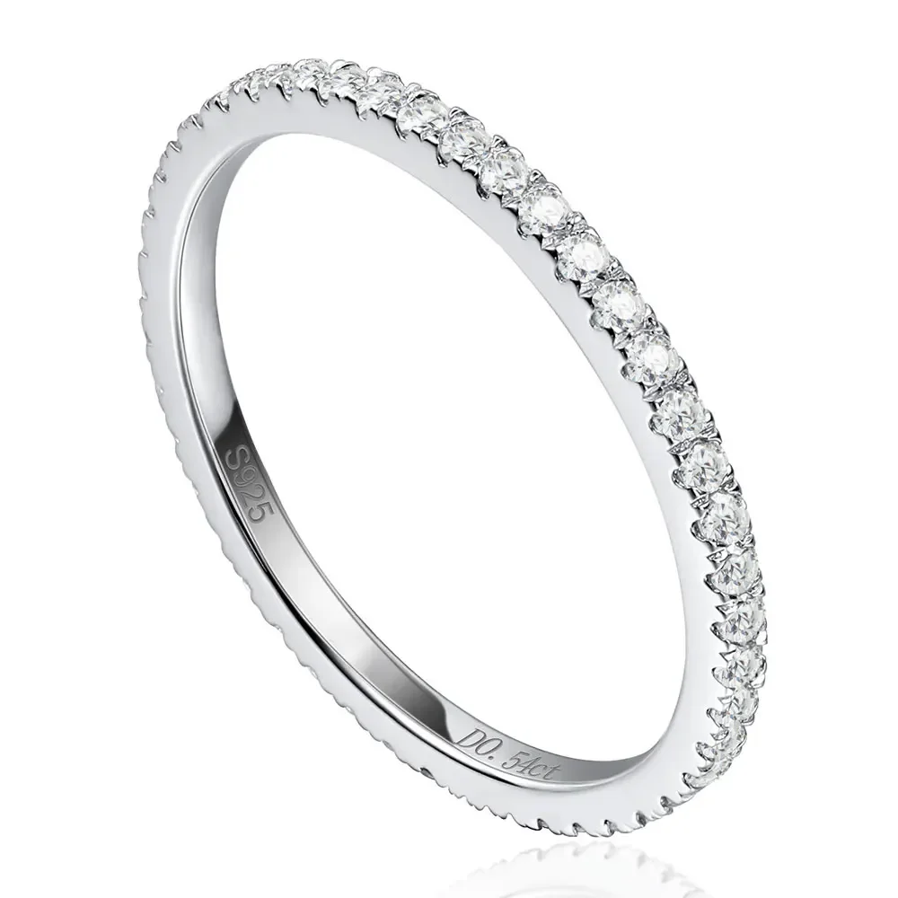 

1.4mm Moissanite Wedding Band for Women S925 Sterling Silver Moissanite Rings D Color VVS1 Lab Diamond Ring Fine Jewelry Gift