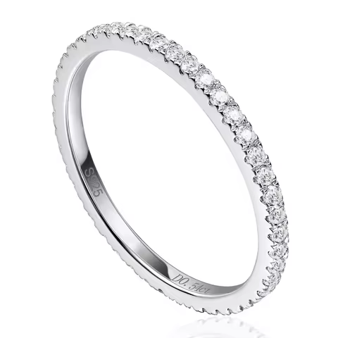 1.4mm Moissanite Wedding Band for Women S925 Sterling Silver Moissanite Rings D Color VVS1 Lab Diamond Ring Fine Jewelry Gift