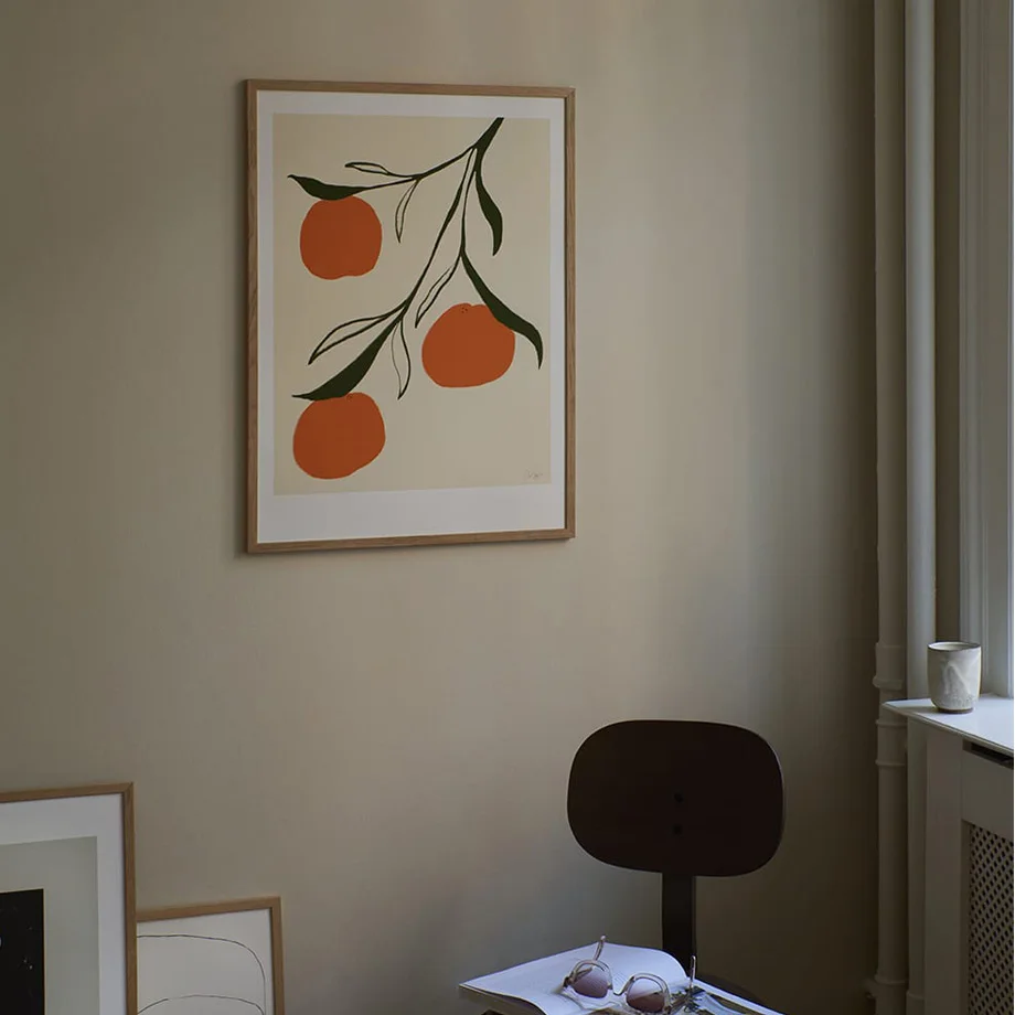 مجردة هندسية ورقة زهرية الجنكه بيلوبا الرسم على لوحات القماش الجدارية الشمال الملصقات وطباعة جدار صور لغرفة المعيشة ديكور #2