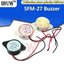 5PCS Alarm High-decibel 3-24V 12V Electronic Buzzer Beep Alarm Intermittent Continuous Beep for Arduino SFM-27 White Black