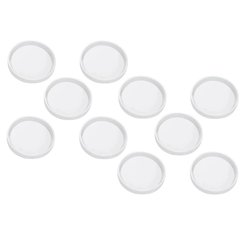 10 Pack Big Diy Round Coaster Silicone Mold, Diameter 3.15Inch/8Cm, Molds For Casting With Resin, Cement