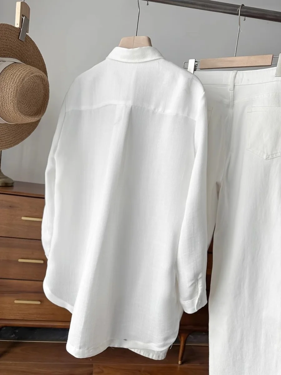   자수 장식 롱 스웨트 셔츠 캐주얼 루즈핏 헤비 자수 3D 레리프 심플하면서도 우아한 디자인