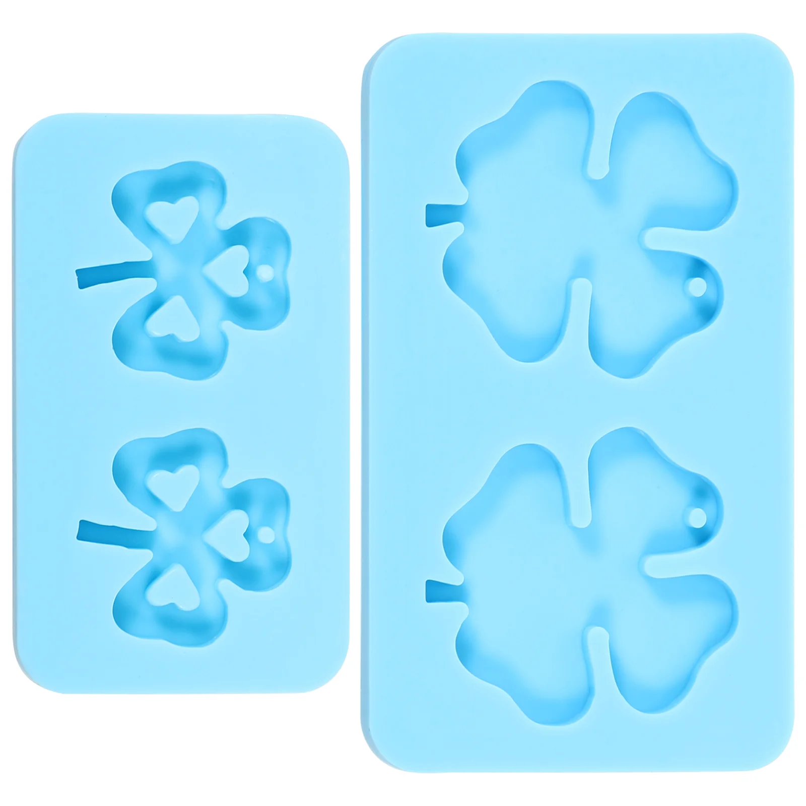 

2 Pcs Gummy Molds Shamrock Stencil of The Lid Epoxy Resin Silicone Earring Blank Stud Bezel