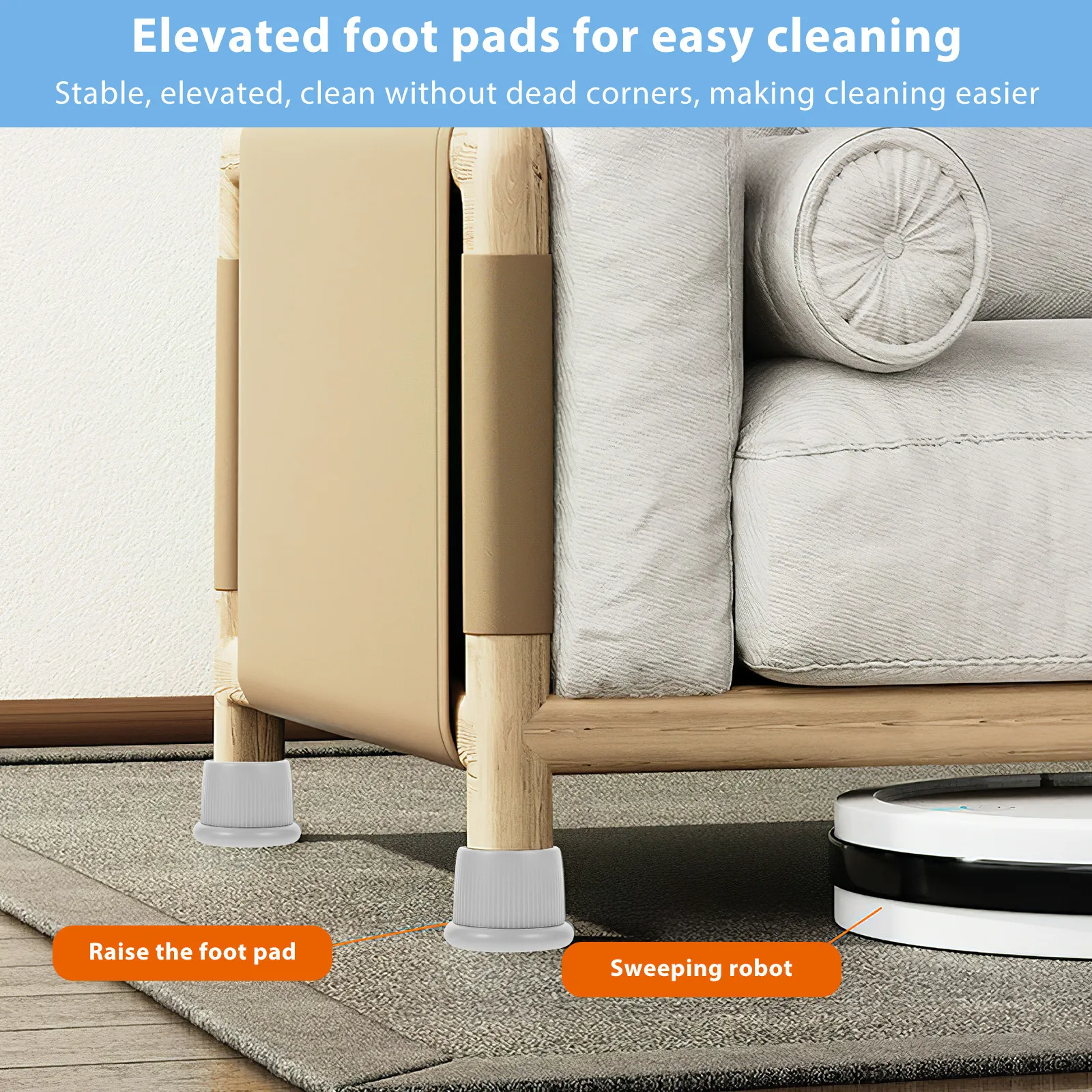 

2Pcs Headboard Stabilizer with Adjustable Height Bed Wall Stopper Anti-Squeak Bumper for Headboard Protection and Wall Mounting