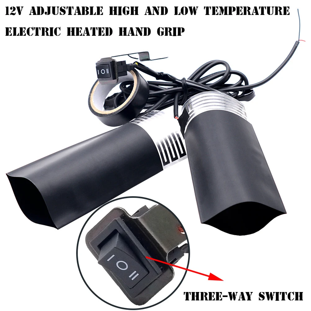 

Heated Pads Black H les 12V DC PET Film Three Speed Adjustable Switch Under Grips Flexible Design Heating H Motorbike