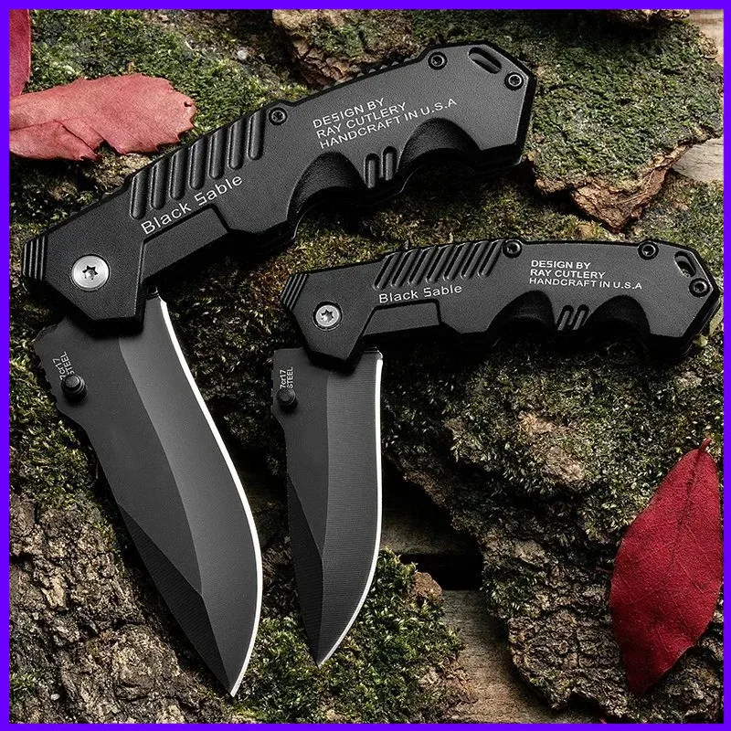 Mini Navaja Plegable de Alta Dureza, Acero Inoxidable, para Campismo, Supervivencia, Senderismo, Cuchillo para Frutas, Multiherramienta