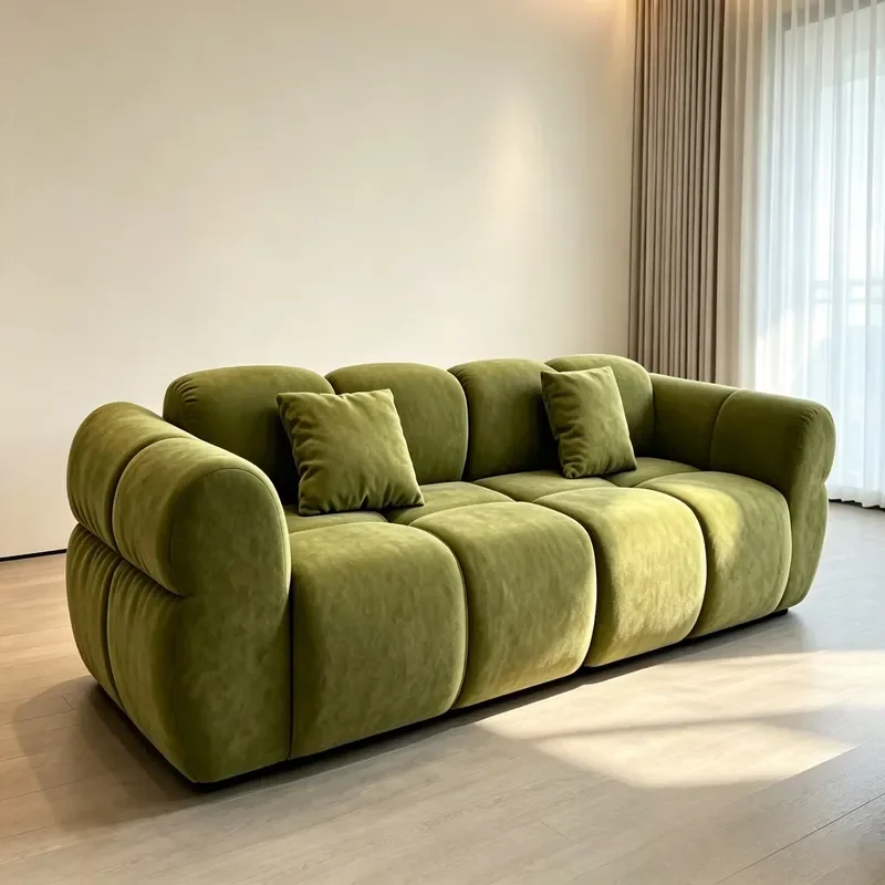 Modern Fabric Compressed Sofa for Home Popular Latest Designer Compression Foam Sofa Soft Cloud Couches 3-seater Vacuum Sofa