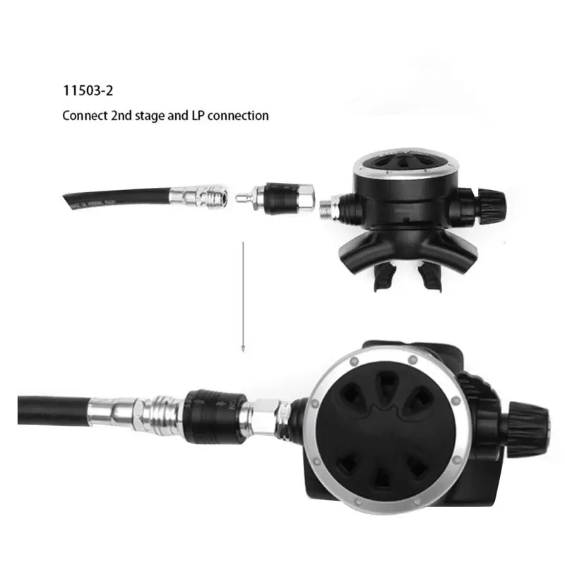 Scuba Diving Regulator Adaptor 9/16 Thread Connector With On Off Switch BCD Valve Medium Pressure Replacement Eco-Friendly view 4
